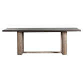 Varza Dark Grey Concrete Finish and Grey Wood Washed Base Outdoor Dining Table